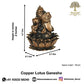 Copper Handmade Lotus Ganesha 2 inches Sitting Idol Dimensions