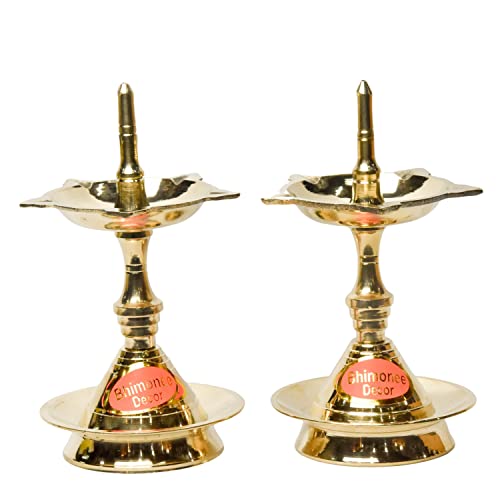 Pure Brass Udupi Deep, Deepak, Diya for Pooja Purposes, 5.5 Inches, 500 gm