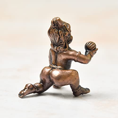 Copper Bal Krishna Idol, 1.5 inches, 30 Grams , Patina Antique Finish
