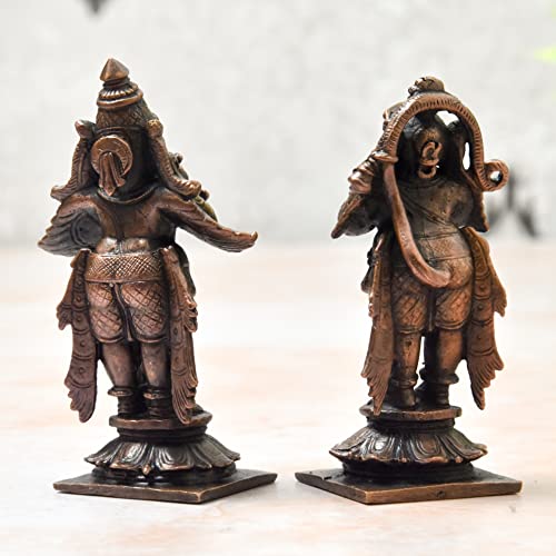 Copper Garuda Hanuman Set 3.4 inch India