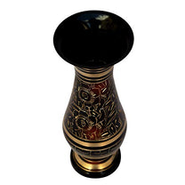 Pure Brass Double Colour Bidri Work Flower Vase 8" Decor