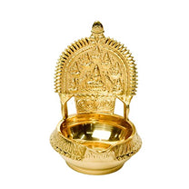 Pure Brass Lakshmi KUBER KAMAKSHI Deep, Deepak, Diya for Pooja Purposes, 6 Inches, 440 gm