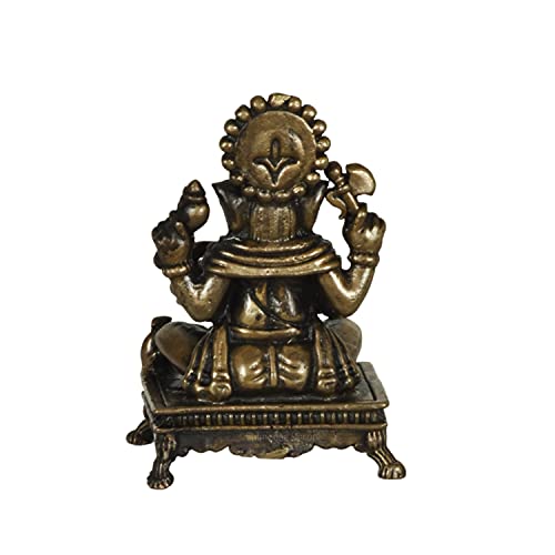 Copper Small Ganesha 2.4 inches Sitting Idol