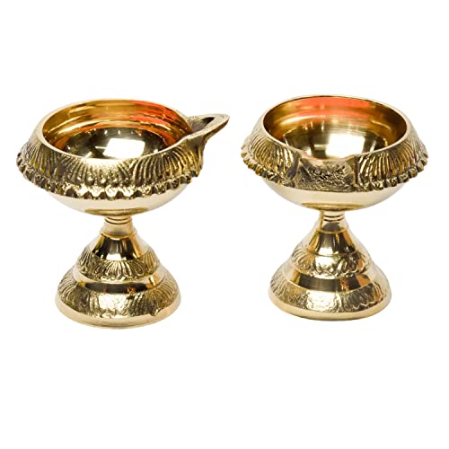 Pure Brass Kuber Deep, Deepak, Diya for Pooja Purposes, 2.6 Inches, 230 gm