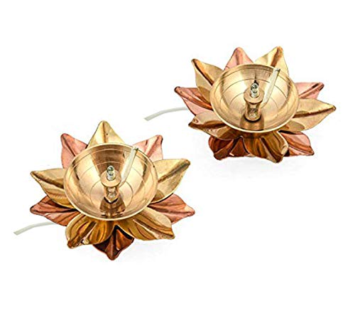 Pure Brass Lotus Electric Pair of Deep Bulb Lights  India