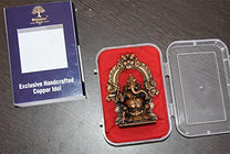 Copper Handmade Prabhavalli Ganesha Sitting Idol Statue Gift