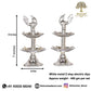 White Metal 7 inches Silver Colour 2 Step Electric Bulb Lights Diya | Deep | Deepak for Pooja | Puja | Mandir | Diwali Festival Decoration | Pair