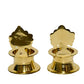 Pure Brass Shanku Chakra Kamakshi Diya, 3 inches, Brass Colour, Pack of 1 Pair
