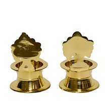 Pure Brass Shanku Chakra Kamakshi Diya, 3 inches, Brass Colour, Pack of 1 Pair
