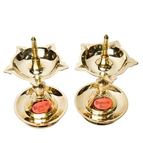 Pure Brass Udupi Deep, Deepak, Diya for Pooja Purposes, 5.5 Inches, 500 gm