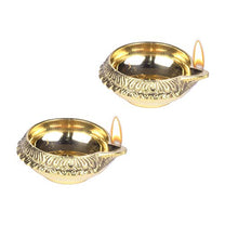 Set of 2 Pure Brass Kuber Diya 1 inch by printology