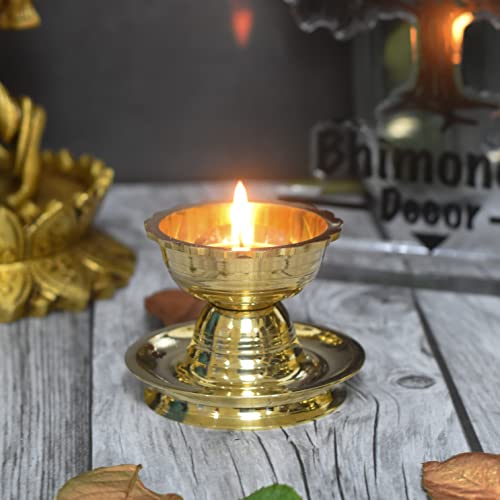 Pure Brass Akhand Diya | Handcrafted in India - 2.5 inches