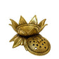 Lotus Design Brass Agarbatti/Dhoop Holder, Home Décor, Gift & Puja, 750 gm, 2.3 inches, Brass Black Antique Finish, 1 Piece