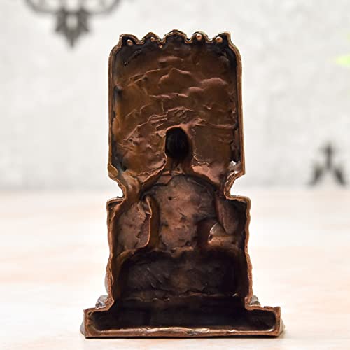 Handmade Copper Ragvendra Swamy Idol  Bhimonee Decor