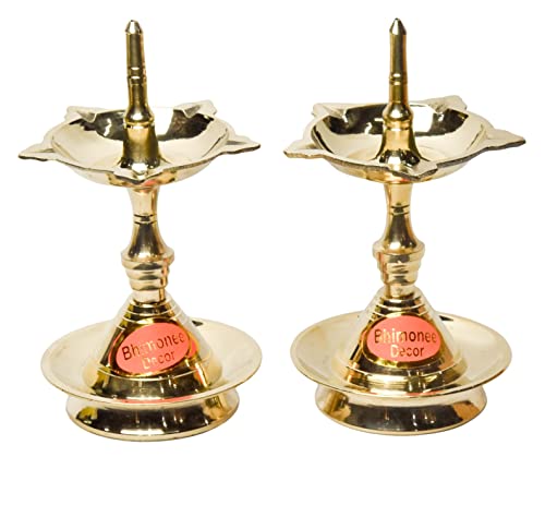 Pure Brass Udupi Deep, Deepak, Diya for Pooja Purposes, 5.5 Inches, 500 gm