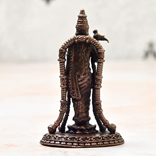 Copper Handmade Meenakshi Devi Idol 2.9 inches Bhimonee Decor