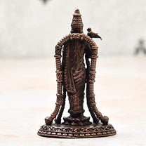 Copper Handmade Meenakshi Devi Idol 2.9 inches Bhimonee Decor