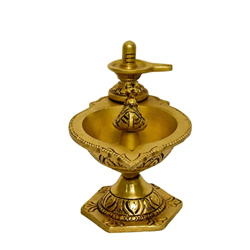 Brass Shivling & Nandi Table Diya Bhimonee