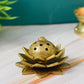 Lotus Design Brass Agarbatti/Dhoop Holder, Home Décor, Gift & Puja, 580 gm, 2.2 inches, Brass Black Antique Finish, 1 Piece
