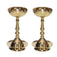 Pure Brass Plain Nanda Bowl Long Table Diya, 5.5 inches, Pack of 2 pcs (with Lavanga - 2pc)