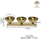 Pure Brass 3 Line/Sal Diya, 1.75 inches, Brass Colour, Pack of 1 Pc