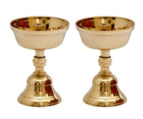 Pure Brass Akhand Jyothi | Pyali Stand Nanda Table Diya, 3.2 inches Big