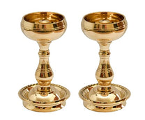 Pure Brass Udupi Nanda Bowl Long Table Diya, 4.25 inches Big, Pack of 2