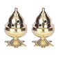 Pure Brass Tortoise Covering Diya, 4 inches by printology, Set of 2
