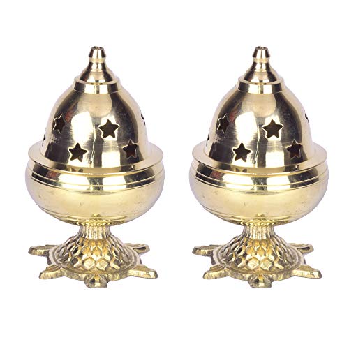 Pure Brass Tortoise Covering Diya, 4 inches by printology, Set of 2