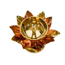 Brass Lotus Nanda Akhand Jyothi Table Diya, 3.2 inches, Pack of 1