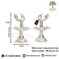 White Metal Electric Bulb Lights Diya 5.25 inches |  Dimensions