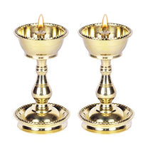 Pure Brass Heavy Udupi Nanda Diya (5.2 Inches, No-3) Set of 2