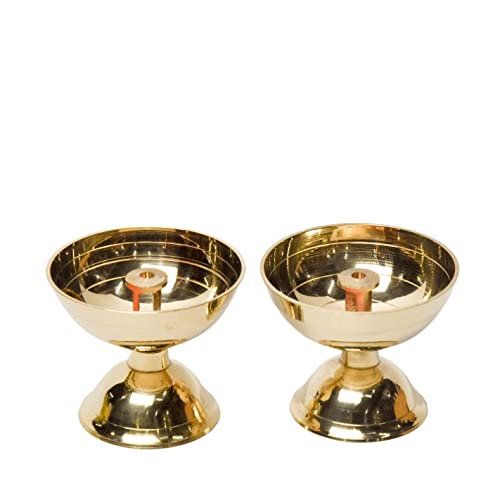 Pure Brass Nanda Pyali Deep, Deepak, Diya for Pooja Purposes, 1.85 Inches, 100 gm