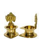 Pure Brass Shanku Chakra Kamakshi Diya, 3 inches, Brass Colour, Pack of 1 Pair