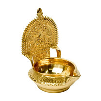Pure Brass Lakshmi KUBER KAMAKSHI Deep, Deepak, Diya for Pooja Purposes, 6 Inches, 440 gm