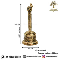  Brass Handicraft 5.25" nandi Puja Hand bell Ghanti Size