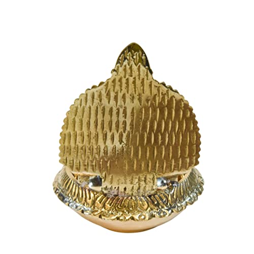 Pure Brass Shanku Chakra Kuber Kamakshi Deep, Deepak, Diya for Pooja Purposes, 3.65 inches , 110 gm Approx.