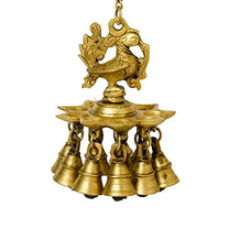 Brass Hanging Diya with Bell 6 Inches