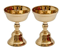 Pure Brass Akhand Jyothi | Pyali Stand Nanda Table Diya, 3.2 inches Big