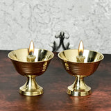 Pure Brass Salaidar Nanda Pyali Table Diya, 1.75 inches, Brass, Pack of 2 pcs