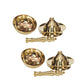 Pure Brass Plain Nanda Bowl Long Table Diya, 5.5 inches, Pack of 2 pcs (with Lavanga - 2pc)