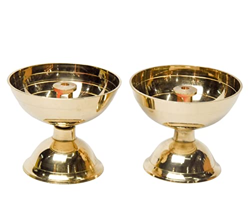 Pure Brass Nanda Pyali Deep, Deepak, Diya for Pooja Purposes, 1.85 Inches, 100 gm