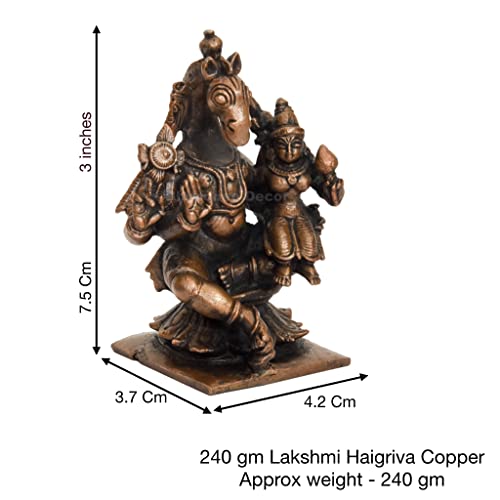  Handmade Copper Hayagriva Lakshmi Idol  Dimensions