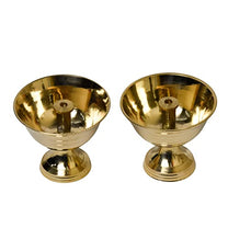 Pure Brass Salaidar Nanda Pyali Table Diya, 1.75 inches, Brass, Pack of 2 pcs