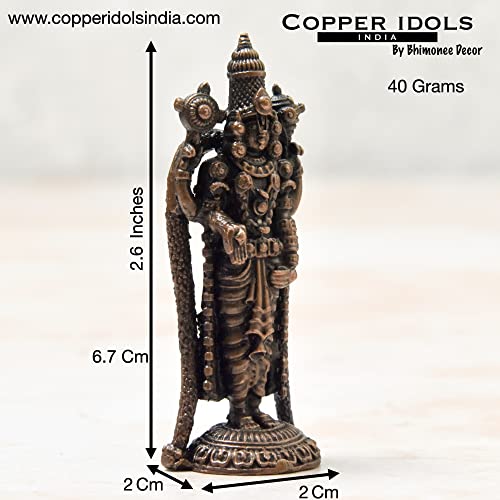 Handmade Copper Balaji Idol 2.6 inches Dimensions