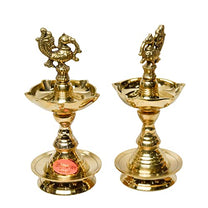 Pure Brass Udupi Murga Global Deep, Deepak, Diya for Pooja Purposes, 6.75 Inches, 750 gm