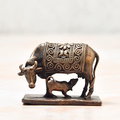  Handmade Copper Cow and Calf 1.25 inches