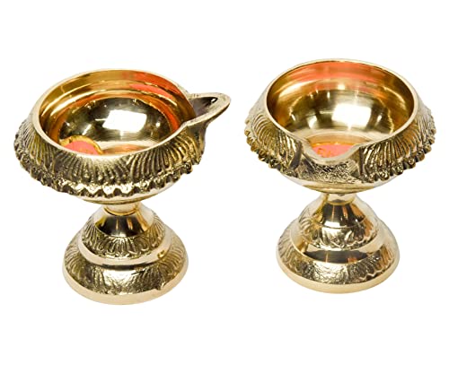Pure Brass Kuber Deep, Deepak, Diya for Pooja Purposes, 2.6 Inches, 230 gm
