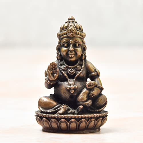 Copper Indian Kuber Idol, 100 Grams , 2.25 inches, Patina Antique Finish