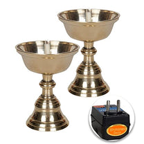 Pure Brass Electric Akhand Jyothi Table Lights Diya 3.2 Inches